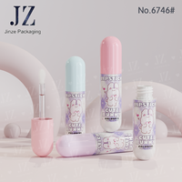 Tube à gloss transparent en plastique Jinze AS, 6 ml, bouchon rond avec applicateur épais, emballage pour gloss à lèvres