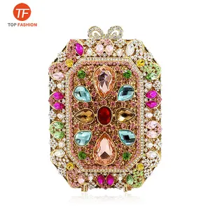 Factory wholesales Diamante Luxury Crystal Evening Bag Designer Famous Banquet Clutch Bag Wedding Crystal Evening Handbag