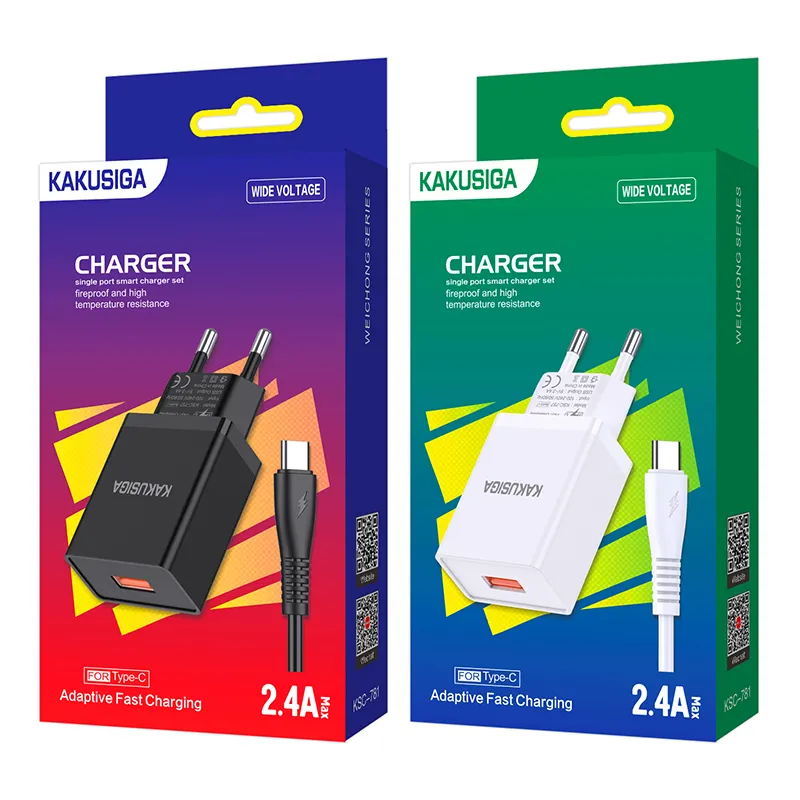 KAKUSIGA 5V 2.4A Smart Travel USB-Ladegerät Adapter Wand Tragbarer EU-Stecker Handy-Ladegeräte für iPhone Samsung für Xiaomi