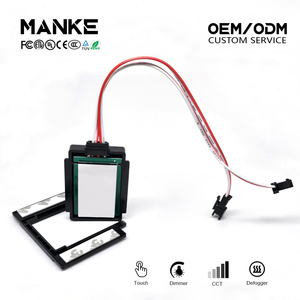 Interrupteurs tactiles lumineux personnalisés DC/CCT 12V 5A 60W à bouton unique pour dégivreur de miroir LED, variateur d'intensité inductif continu pour verre de 1 à 5 mm - Product Image 1