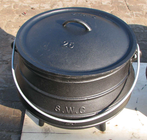 Caldero de Hierro Fundido de <span class=keywords><strong>3</strong></span> Patas con Tres Patas Utensilios de Cocina para Acampar al Aire Libre # Olla Potjie Sudafricana de Tres Patas, 20 - Product Image 6