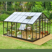 Serre de jardin en verre commercial victorien arrière-cour mini serre extérieure en métal cadre en aluminium utilisée pour la vente