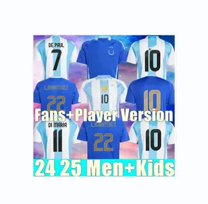 2024 2025 Argentinië Voetbalshirts Messis Otamendi De Paul Team Copa Dybala Martinez Kun Aguero Maradona Voetbalshirts 24 25