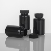 Conteneur vide pour capsules en plastique 50ml 100ml 120ml Bouteille en plastique PET ambrée noire pour pilules et médicaments avec bouchon à vis doré