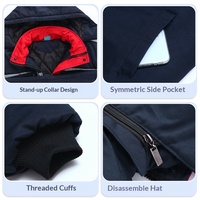Parka Larga Acolchada de Poliéster Tejido para Invierno, con Capucha y Cierre de Cremallera, Diseño Cálido y Resistente al Frío