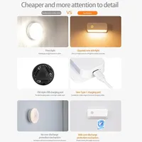 Lampu malam Led Sensor gerak magnetik, lampu tempat tidur Sensor dapat diisi ulang tanpa kabel dengan lemari darurat dinding koridor lorong pintar