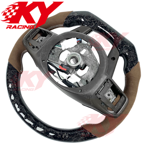 Volant de voiture sport en fibre de carbone forgée sur mesure avec revêtement en daim pour Chrysler 300 300C SRT - Product Image 3