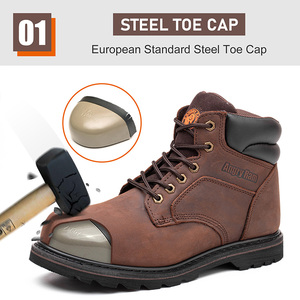 Brown S3 Thép Toe Bảo Vệ Goodyear Cao Su An Toàn Thời Gian Làm Việc Giày An Toàn Với CE Và ASTM Phê Duyệt - Product Image 3