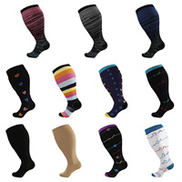 Chaussettes de compression pour mollets larges pour femmes et hommes, 15-20 mmHg, chaussettes de soutien pour infirmières, tailles 2XL, 3XL, 4XL