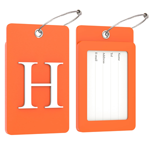 Etiquetas de identificación de equipaje de viaje con 26 letras iniciales personalizadas, etiquetas de identificación, etiquetas totalmente flexibles con bucle de acero inoxidable - Product Image 5