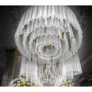 LUYI Rideau suspendu en tissu mousseline de luxe pour décorations de toile de fond, plafond de tente et événements de <span class=keywords><strong>mariage</strong></span> - Product Image 4