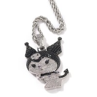Pendentif Petit Diable en Cuivre et Zircon, Collier Kuromi Unique et Polyvalent au Design Distinctif