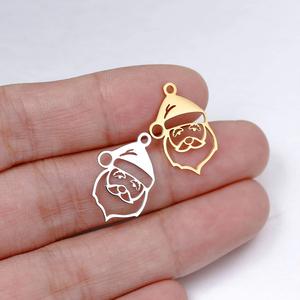 Acier inoxydable Noël Père Noël Charmes pour la Fabrication de Bijoux Miroir Poli DIY Pendentifs Collier Boucles D'oreilles Artisanat Accessoires - Product Image 3