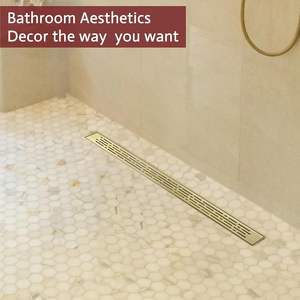 Desagüe de Piso Lineal para Ducha con Cubierta Extraíble, Antiolor, de Acero Inoxidable, para Baño, Garaje, Sótano - Product Image 6