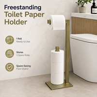 Support de papier toilette autoportant en métal personnalisé avec rangement pour 3 rouleaux, organisateur de salle de bain, fabricant OEM ODM