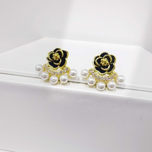 OEM plata 925 sterling silver Romantic <b>Bow</b> knot Stud Earring vintage korean ladies 18K Gold Plated Freshwater Pearl earrings - Product Image 2