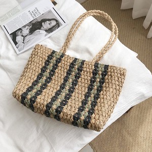 Sac à main tissé en <span class=keywords><strong>osier</strong></span> pour femmes, sacs en paille de plage, fourre-tout décontracté en rotin pour dames, grande capacité, nouvelle collection - Product Image 2