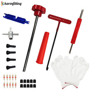 Kit d'outils pour valves TR413 (3/7/13/22/30 pièces), kit de réparation de tiges de valve de pneu avec outil d'installation et de démontage de valve, jauge et rallonges - Product Image 5