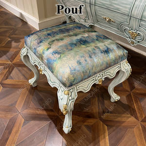 Meubles classiques italiens français de luxe, couleur élégante, costume de chambre à coucher à armature en bois massif - Product Image 6