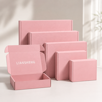 Individuell Bedruckte Rosa Versandkartons Recycelbare Wellpappe Faltbare Versandbox für Kleidung Kosmetik Geschenkverpackung Mit Logo