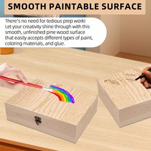 Caja de <span class=keywords><strong>Madera</strong></span> de Pino Natural Pulido con Tapa Abatible, Cierre Metálico Antiguo, Caja de Recuerdos de <span class=keywords><strong>Madera</strong></span> <span class=keywords><strong>en</strong></span> Blanco, Regalo de Joyería, Manualidades DIY, Día <span class=keywords><strong>del</strong></span> <span class=keywords><strong>Padre</strong></span> - Product Image 6