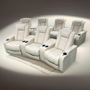 Muebles de cine en casa de Color Beige, sofá de cine con diseño curvo, silla reclinable eléctrica de 2 filas, sillas de asiento, sofá de cine reclinable