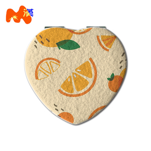 Girls' Pocket Bag Light and Small Promotional Gift Lovely Fluffy Surface Sublimation Blank Metal Makeup Mirror