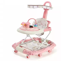 Vente chaude pliant bébé apprentissage marcheur Anti-renversement enfants chaise de salle à manger avec jouet musical aide bébé avec des exercices de marche