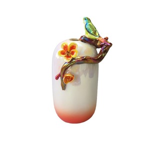 Phong cách hiện đại lối vào nhà TV Tủ hoa sắp xếp trang trí Handmade bình gốm đẹp men màu rỗng chạm khắc - Product Image 5