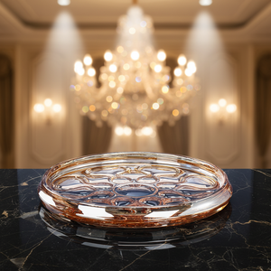 37.8cm amber hollow flat Home Decoration Wedding crystal glass Candy Storage Container Glass Candy fruit bowl - Product Image 5