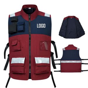 Gilet de sécurité réfléchissant pour la gestion des urgences avec logo personnalisé pour homme, gilet multipoches, équipement de premiers secours pour le travail - Product Image 1