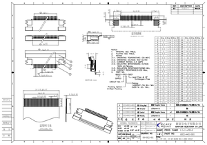 Conectores FPC Tipo B de 0.5-11-nPBX/S, 5 Pines, Contacto Superior e Inferior, Chapados en Oro y Estaño, Conector FPC SMT - Product Image 6