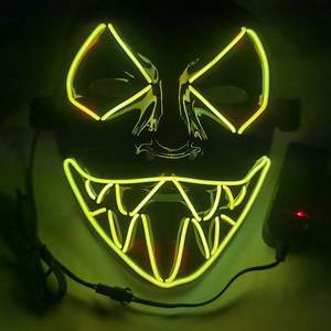 Disfraz de Halloween con <span class=keywords><strong>purga</strong></span> LED, disfraz de Cosplay EL alambre, máscara brillante para fiesta y Noche de Festival - Product Image 2