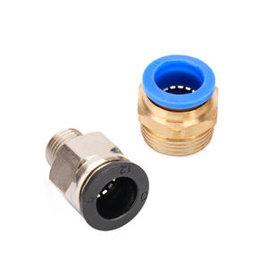 Connecteur PC 8-02 plaqué nickel noir, connexion rapide droite, tuyau en cuivre bleu pour pièces pneumatiques, connecteur en cuivre bleu - Product Image 1