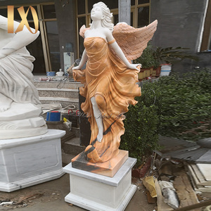 Statue de Cupidon et Psyché grandeur nature en marbre, sculpture d'ange en pierre pour jardin - Product Image 3