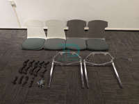 Nouvelle arrivée Hot Plastic Chair Empilable Metal Chromed Interlocking Trooley for School Hotel Events Conference Exhibition Rental