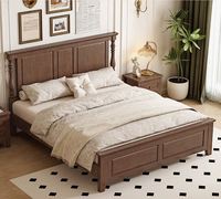 Lit double GEDO 2026 de luxe en bois massif, sommier silencieux épaissi, mobilier de chambre à coucher