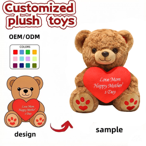 Orsacchiotto Personalizzato '<span class=keywords><strong>Ti</strong></span> <span class=keywords><strong>Amo</strong></span>' con <span class=keywords><strong>Cuore</strong></span>, <span class=keywords><strong>Peluche</strong></span> per San Valentino, Festa della Mamma, Matrimonio, Compleanno, Regalo Giocattolo - Product Image 1