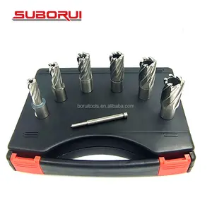 SUBORUI 6pcs Weldon Shank HSS Anular Brochura Cortador Mag Broca Magnética para Máquina De Broca Magnética Corte De Metal