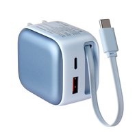 Chargeur mural rétractable 35W PD Chargeur rapide Type-C Prise pliable 5V/3A pour ordinateur portable Téléphone portable Appareil photo OTP/OVP/OCP