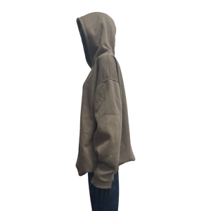 Sweat-shirt à capuche long et décontracté pour femme, coupe oversize, en molleton écologique, avec impression personnalisée effet pulvérisé - Product Image 3