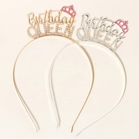 Bandeaux de princesse personnalisés avec des lettres anglaises en argent, en alliage d'argent, en métal et cristal, serre-tête de reine