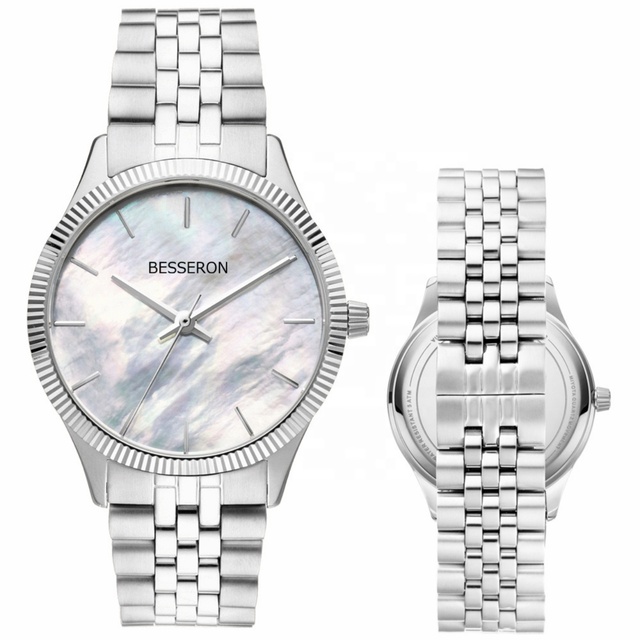 High Quality Beautiful Fashion Luxury Stainless Steel Leather Quartz Water Resistant Women's Watch for G274