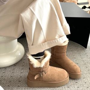 Bottes de neige de luxe antidérapantes sur plateforme, fabriquées sur mesure, de haute qualité, en coton, pour homme et femme, style Uggs, pour l'hiver - Product Image 4