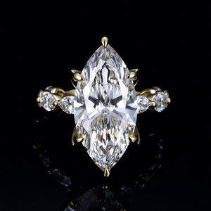 ファインジュエリーIGI証明書1ct 2ct VVSマーキスカットラボ成長ダイヤモンドS925シルバー10K 14K 18Kリアルゴールドウェディング女性リング - Product Image 1