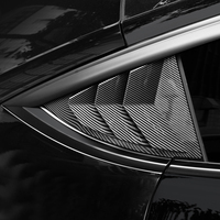 Créoles de vitre latérale arrière en fibre de carbone super brillant, à Air pour Tesla Model Y