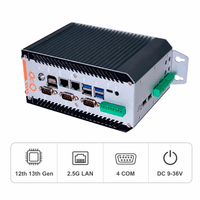 Mini PC Industrial sin Ventilador con Riel DIN, IOT AI Edge Computing, 2 LAN, 4 COM, 12ª/13ª Gen. Core I5/I7 X86