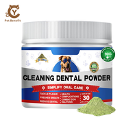 Poudre rafraîchissante pour l'haleine des animaux Pet Benefit 90g, aux algues, curcuma et persil, absorption rapide, sans céréales, complément de soin buccal sûr