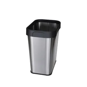 Wholesale Waste Baskets Stainless Steel Trash Can Garbage Can for Office