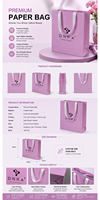 Sacs en papier personnalisés OEM/ODM de luxe, couleur violette, avec poignée intégrée, pour le shopping, la vente en gros de bijoux, de cosmétiques, de vêtements et de cadeaux